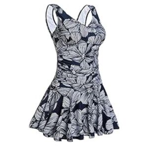 NEW Plus Size Floral Print One Piece Swimsuit Swim Dress XXXL